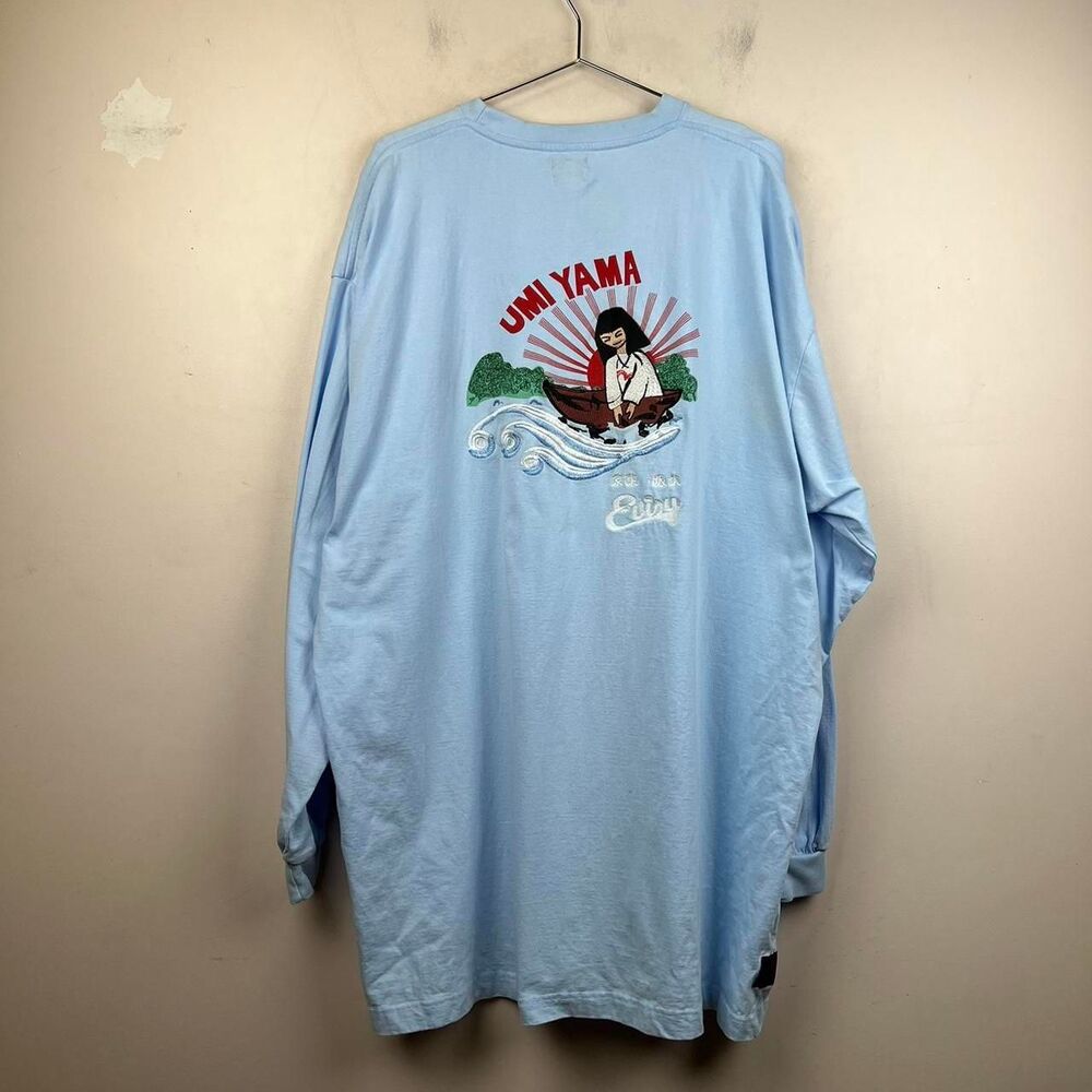 NWT Evisu Heritage “Umi Yama” Blue long Sleeve Shirt Size XXXXL